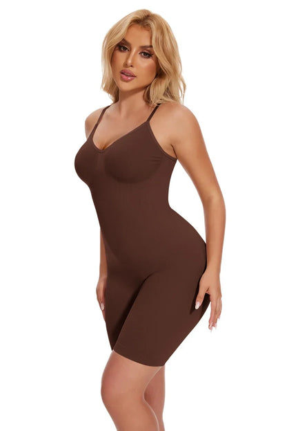 Women’s Bodysuit Shapewear Tank Top — Tummy Control Full Body Shaper with Anti-Chafing Shorts, Waist Trainer & Butt Lifter