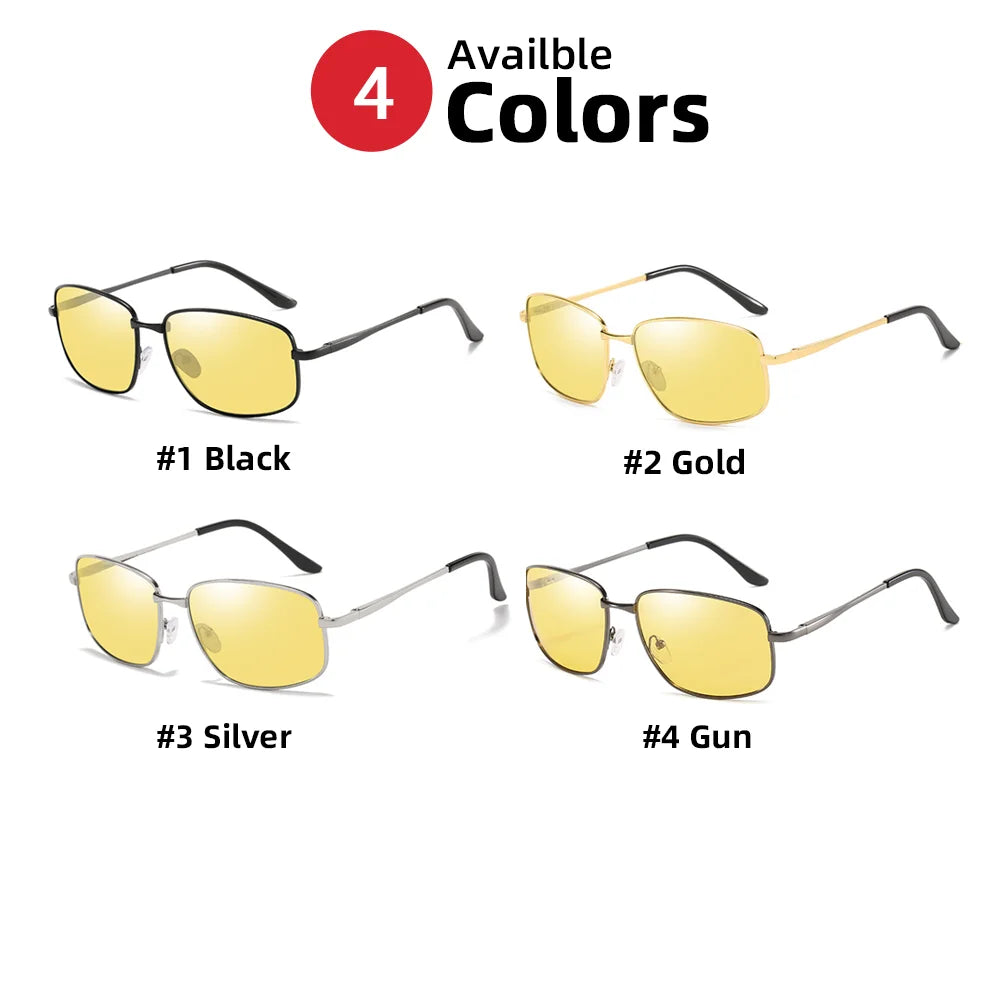 VIVIBEE Polarized Night Vision Driving Glasses – Metal Frame Yellow UV400 Goggles for Men & Women 2025