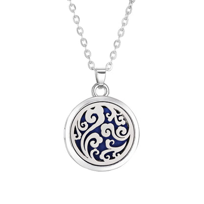 Tree of Life Aromatherapy Necklace – Stainless Steel Essential Oil Diffuser Locket Pendant