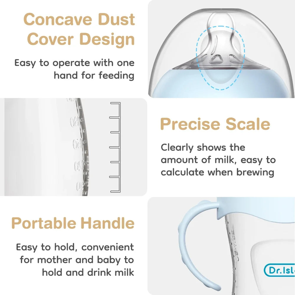 BPA-Free Baby Feeding Bottle - PP Newborn Milk Bottle with Handle, 150/240/330ml