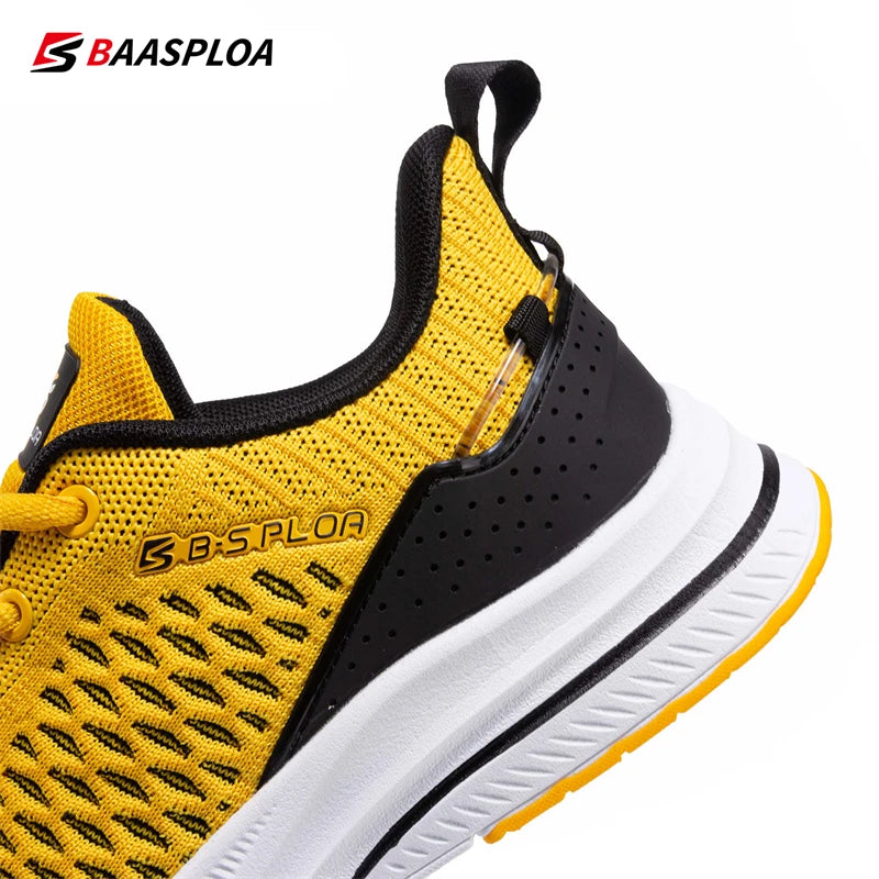 Baasploa Men’s Sport Shoes – Breathable Mesh Running & Casual Sneakers, Non-Slip Comfortable Outdoor Walking Shoes