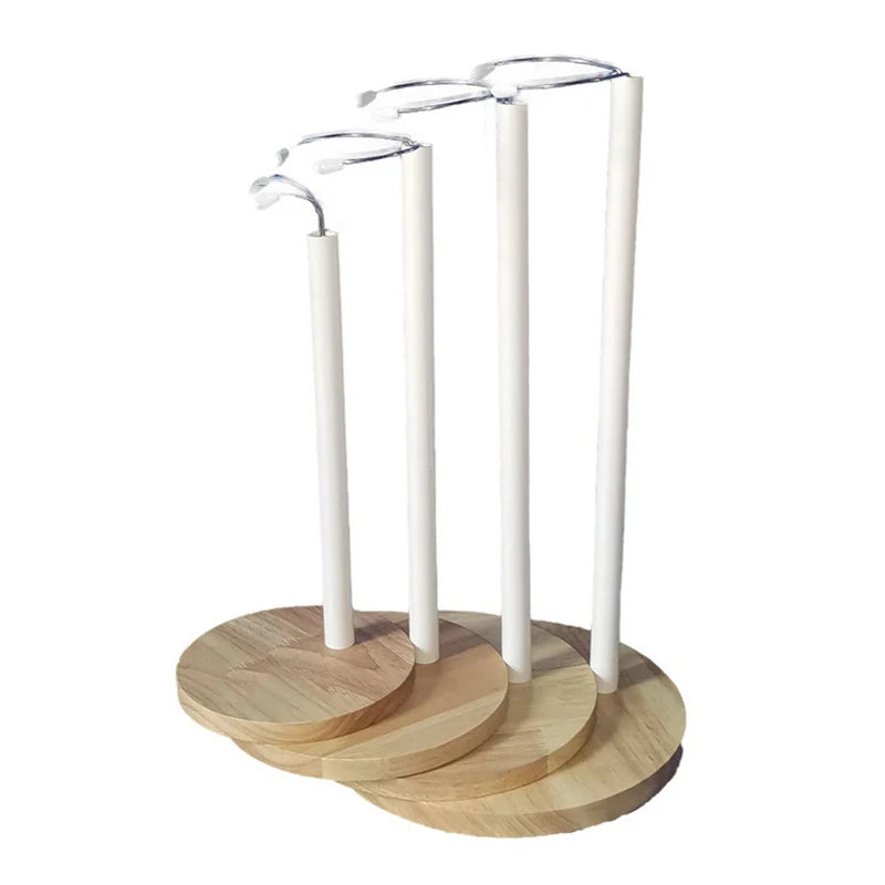 Wooden Base Doll Stand – Adjustable Plastic Support Holder for Figures & Action Models