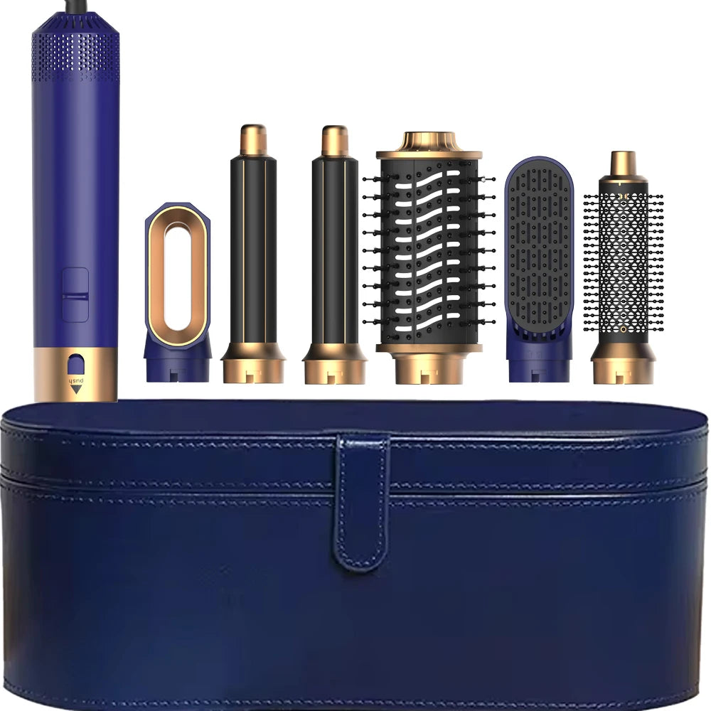 6-in-1 Hair Dryer Brush – Detachable Airflow Comb Curler with Heat Control for Straightening & Smooth Hair Styling