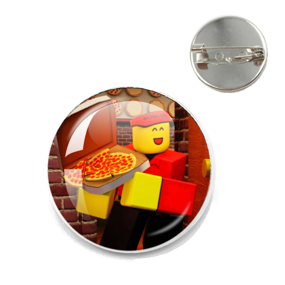 Pizza Character Elliot Game Forsaken Pin Brooch – Funny Meme Backpack Accessory for Friends & Fans Gifts