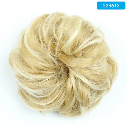 AZQUEEN Messy Bun Hair Extension – Synthetic Curly Wave Chignon Scrunchie, Elastic Band Updo Hairpiece for Women