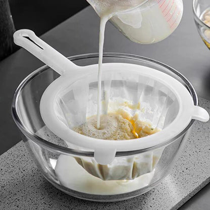 200 Mesh Fine Nylon Kitchen Strainer Spoon – Multi-Purpose Filter for Soy Milk, Juice, Yogurt & Food Sifting Tool