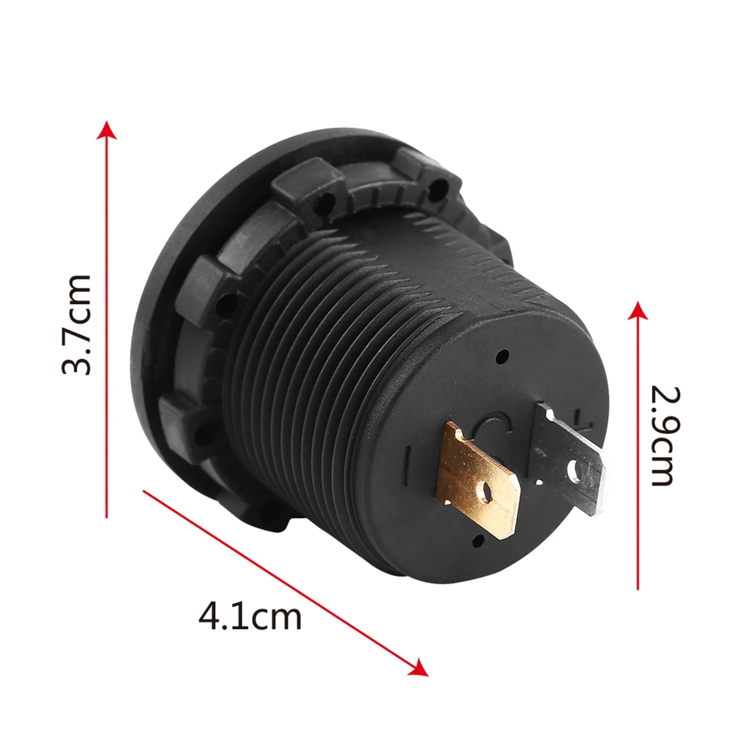 12V Motorcycle LED Digital Display Voltmeter Waterproof Voltage Gauge Meter for Motorbike Battery Monitoring Black Universal Use