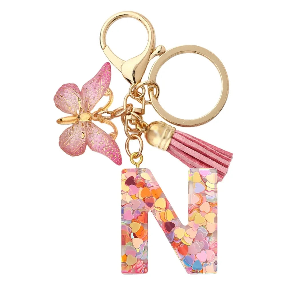 A-Z Letter Keychain - Personalized Metal Initial Pendant for Women, Car Keys & Bag Accessories