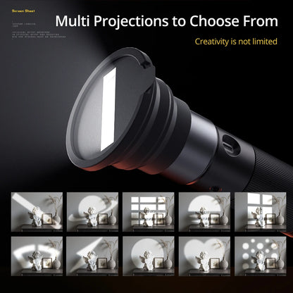 Ambitful 10W Projection Flashlight - Four-Color Light with 8400mAh Rechargeable Battery