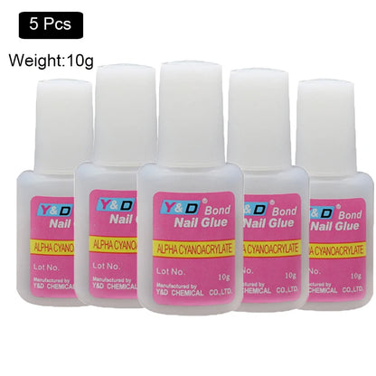 10g Fast Drying Nail Glue - Adhesive for False Nails, Glitter, Acrylic, Rhinestone Decoration, and Nail Extensions