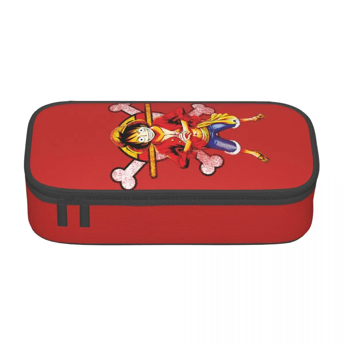 Cute Custom One Piece Pencil Case – Large Capacity Straw Hat Pirates Skull Stationery Bag for Boys & Girls