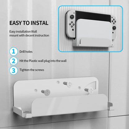 Universal Game Console Wall Mount Bracket – Compatible with Nintendo Switch OLED, Secure Storage Rack Holder for Gaming Console Setup