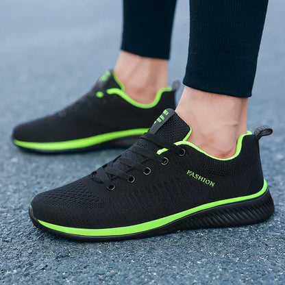 MAEDEF Athletic Shoes for Men – Black Knit Sneakers, Breathable Casual Running, Walking & Gym Shoes for Men & Women