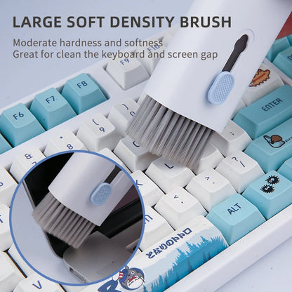7-in-1 Keyboard Cleaning Kit - Earphone Cleaning Pen, Keycap Puller & Computer Dust Removal Tools