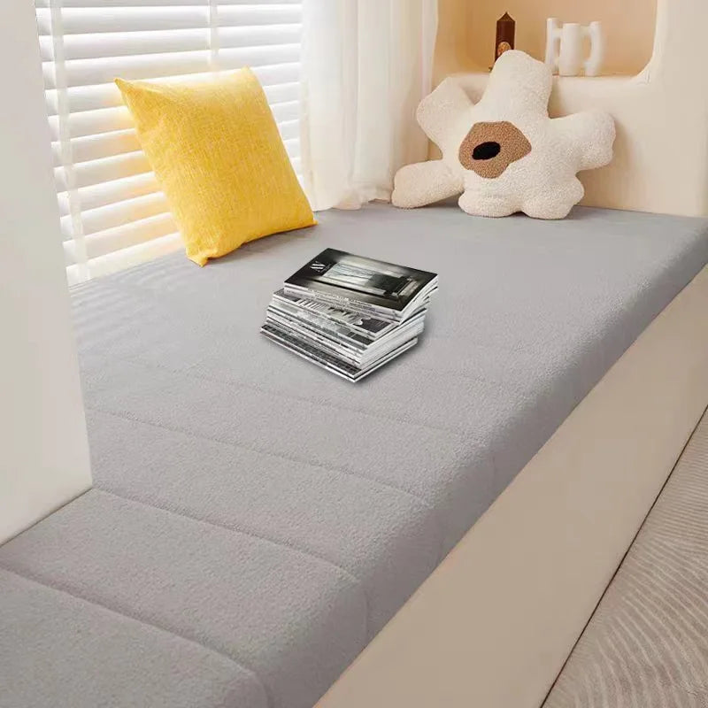 Customized Teddy Sponge Windowsill Cushion – High-Density Waterproof Non-Slip Sofa Cushion, 4.5/6.5/9.5 cm Options