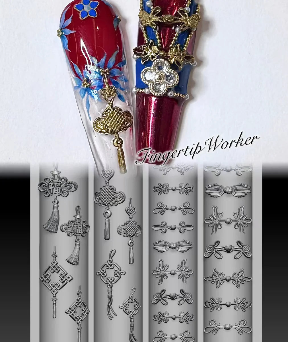 Snake Lolita Bow, Mushroom, Rose, Lotus, Bear 3D Acrylic Nail Mold - DIY Silicone Nail Decorations & Nail Art Products