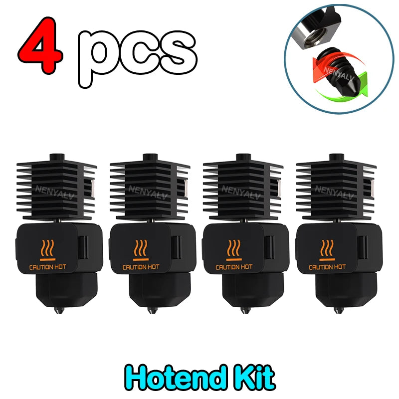 Bambu Lab A1 Mini Hotend Kit – 0.2/0.4/0.6/0.8mm Hardened Steel Nozzle Replacement for A1 3D Printer