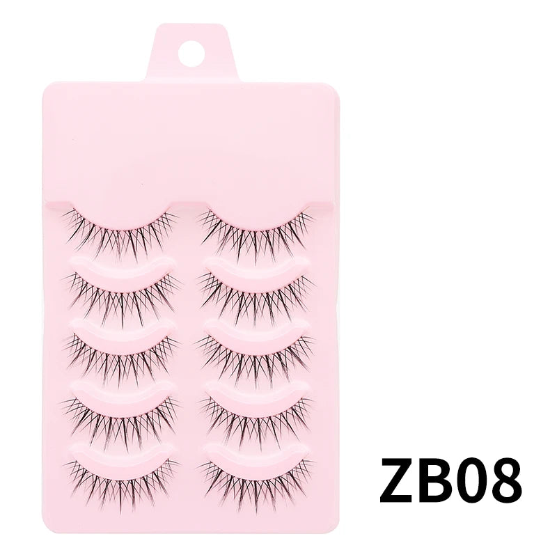 Manga Style Soft Natural False Eyelashes Wispy Thick Daily Wear Makeup Lashes