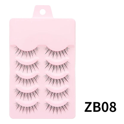 Manga Style Soft Natural False Eyelashes Wispy Thick Daily Wear Makeup Lashes