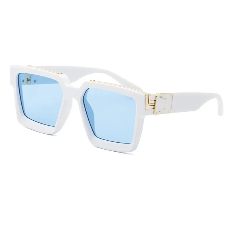 Luxury Designer Square Oversized Sunglasses — UV400 Fashion Thick Frame for Men & Women