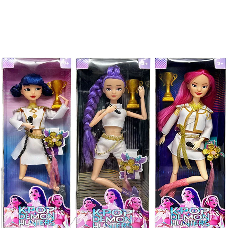 HOT K-Pop Demon Hunters Doll Toys – Rumi, Mira & Zoey Action Figures, Male & Female Group Plastic DIY Toy for Girls