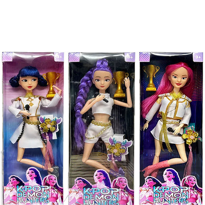 HOT K-Pop Demon Hunters Doll Toys – Rumi, Mira & Zoey Action Figures, Male & Female Group Plastic DIY Toy for Girls