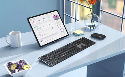 Seenda Wireless Bluetooth Keyboard and Mouse Combo – Multi-Device Rechargeable Slim Set for Windows, MacBook Pro & Air