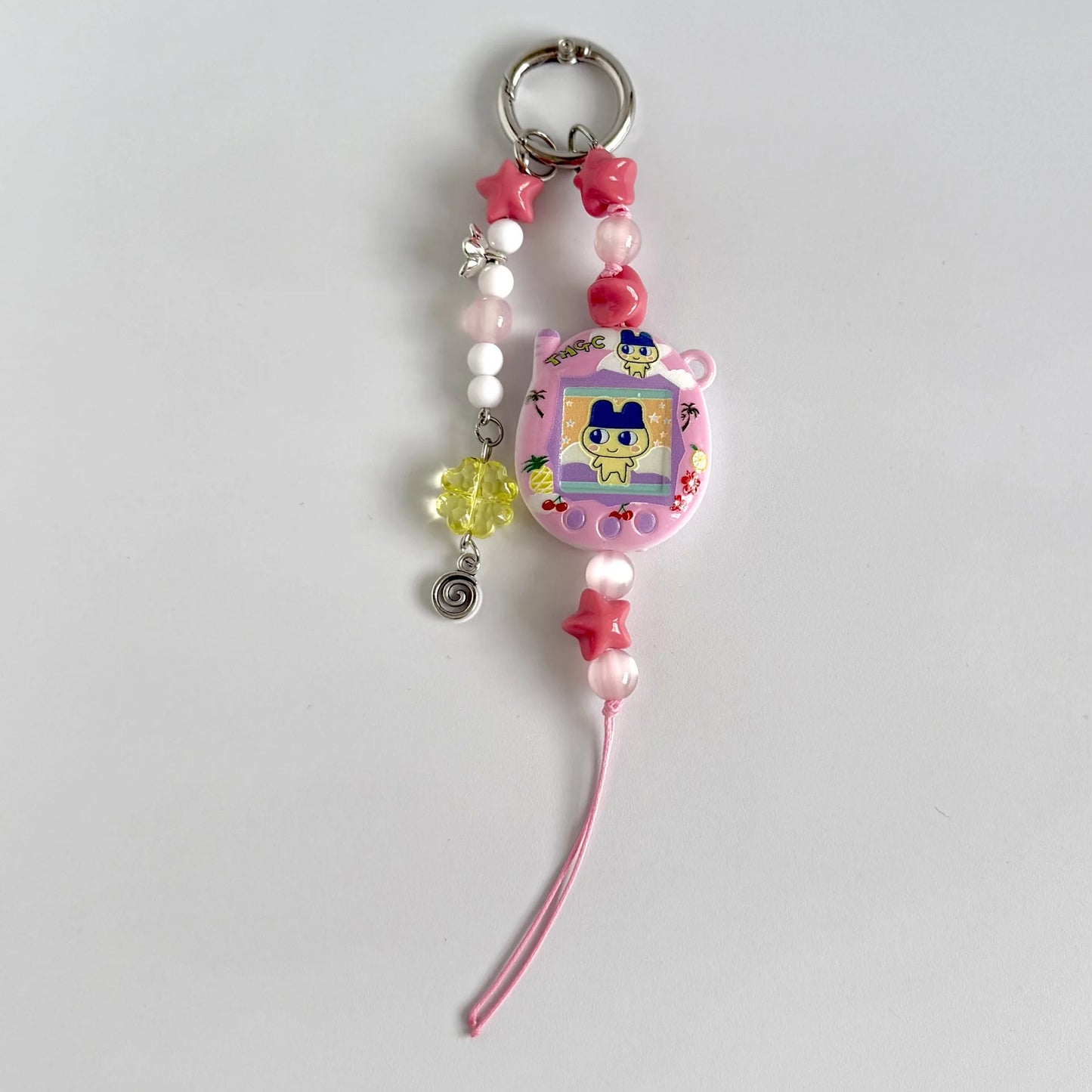 Tamagotchi Phone Strap - Y2K Retro Digital Pet Beaded Keychain Charm for Girls