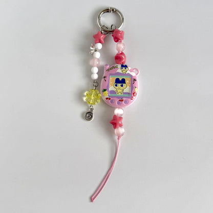 Tamagotchi Phone Strap - Y2K Retro Digital Pet Beaded Keychain Charm for Girls