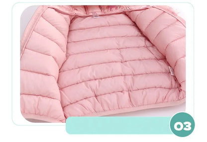 Baby Lightweight Hooded Down Jacket – Warm Zipper Coat for Boys & Girls (0-5 Years), Winter Outerwear Gift