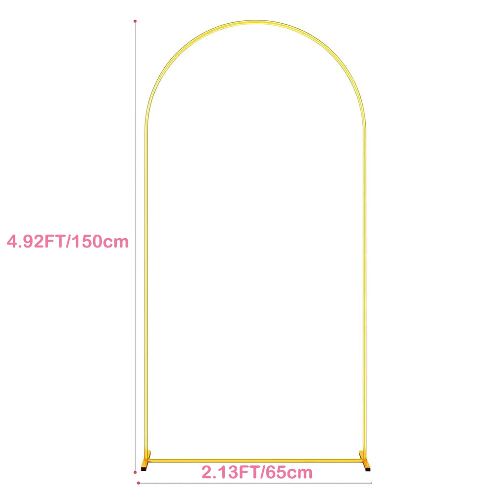 Metal Gold Wedding Arch Stand – 3.9FT/5.9FT/7.2FT Backdrop for Ceremony, Birthday & Baby Shower