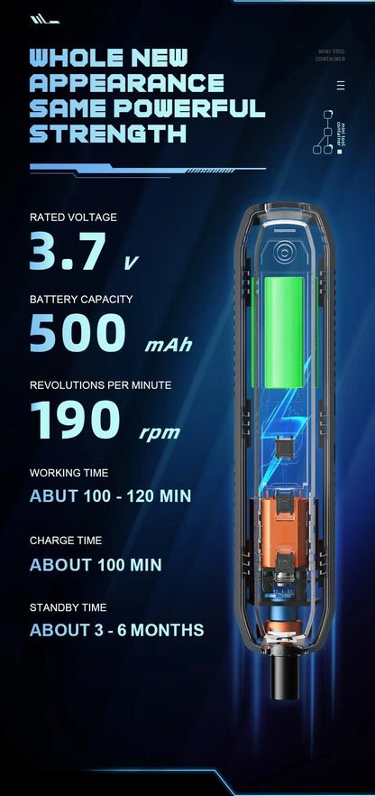 180-in-1 Precision Electric Screwdriver Set — Magnetic Phillips, Torx & Hex Bits with LED Repair Tool Kit Gift for Men