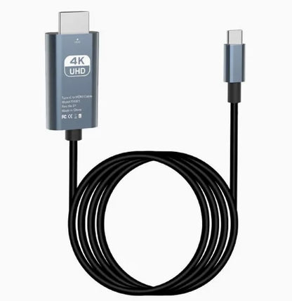 2M USB-C to HDMI 4K HD Video Cable - Braided Screen Projection Converter for TV and Computer