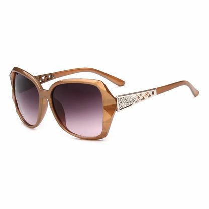 Fashionable Big Purple Sunglasses for Women - Luxury Brand Square Mirror Shades for Ladies