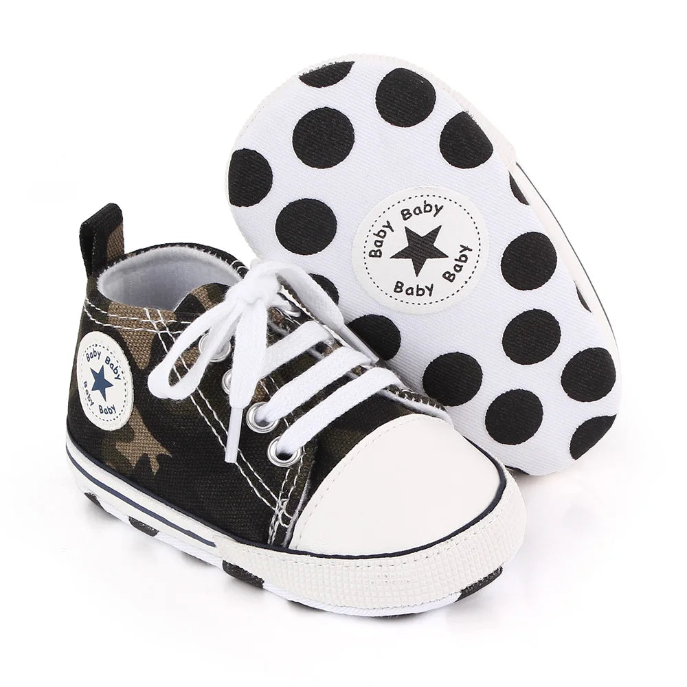New Baby Shoes for Boys & Girls – Classic Canvas Casual Sneakers, Soft Sole Non-Slip Toddler Walkers D2486