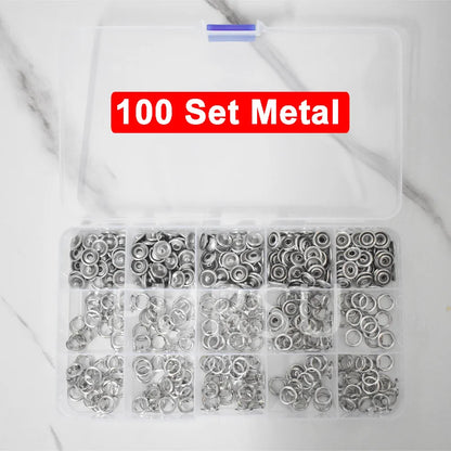 9.5mm Metal Hollow Five-Claw Snap Button — DIY Sewing & Craft Installation Tool for Clothes and Bags