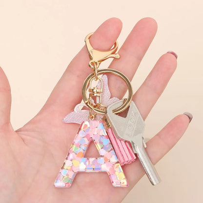 A-Z Letter Metal Keychain - Personalized Initial Car Key Ring & Name Gift