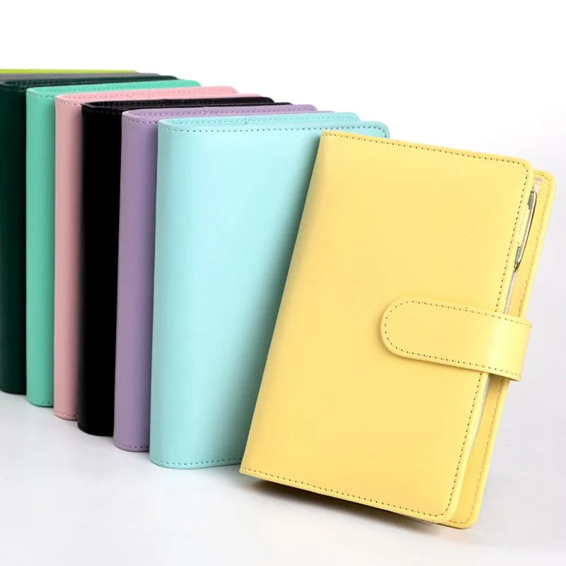 PU Leather Budget Binder with Cash Envelopes – A6 Planner Organizer, Zip Pockets for Saving Money, Small French Budget Pouch