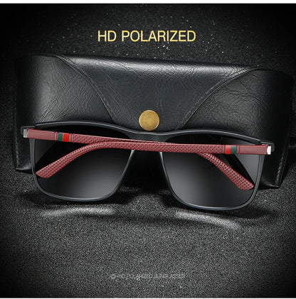 Polarized Sports Sunglasses for Men – Lightweight Comfortable Square UV400 Eyewear with Original Case