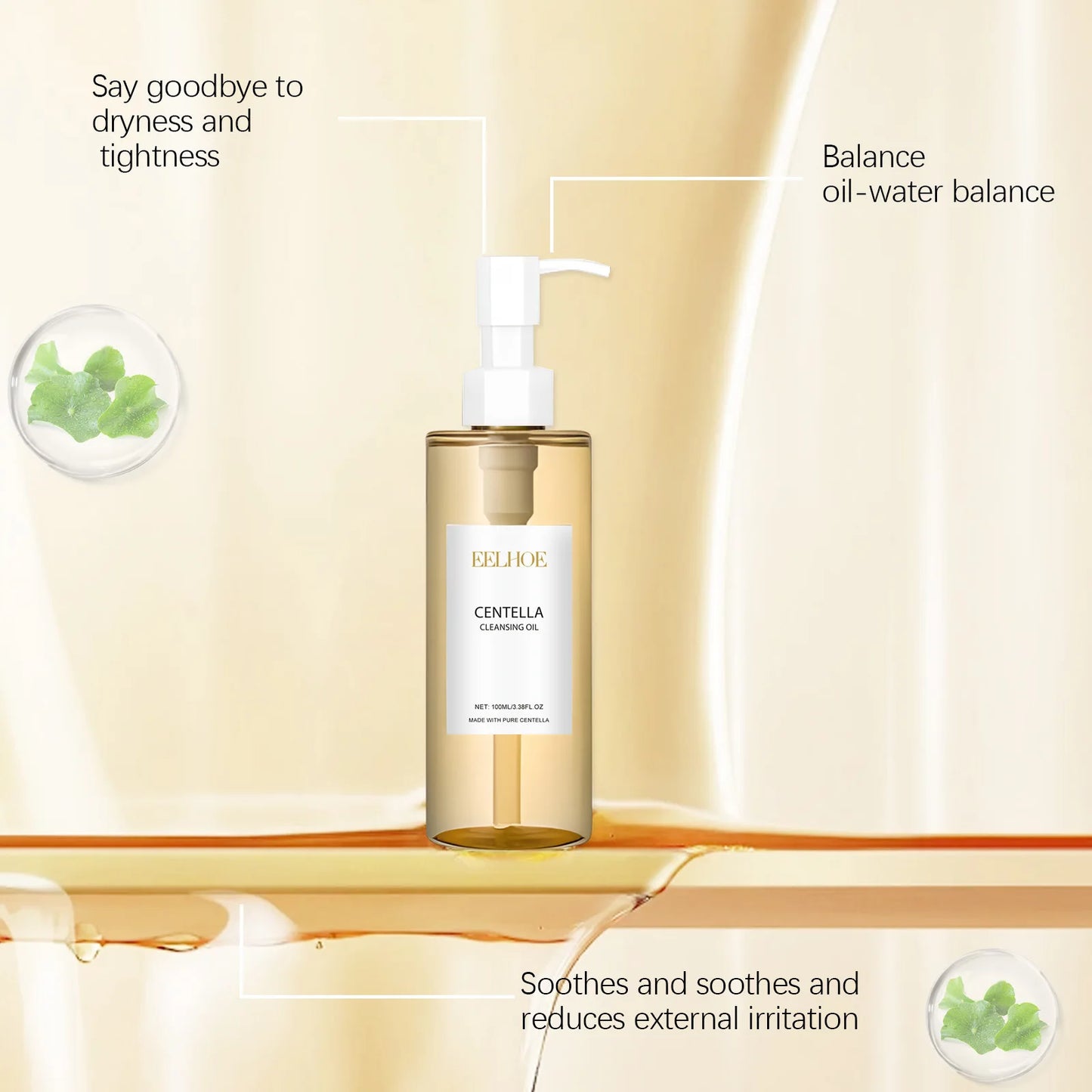 EELHOE Centella Cleansing Oil – Moisturizing Facial Makeup Remover for Sensitive Skin, Pore Shrinking & Deep Cleansing