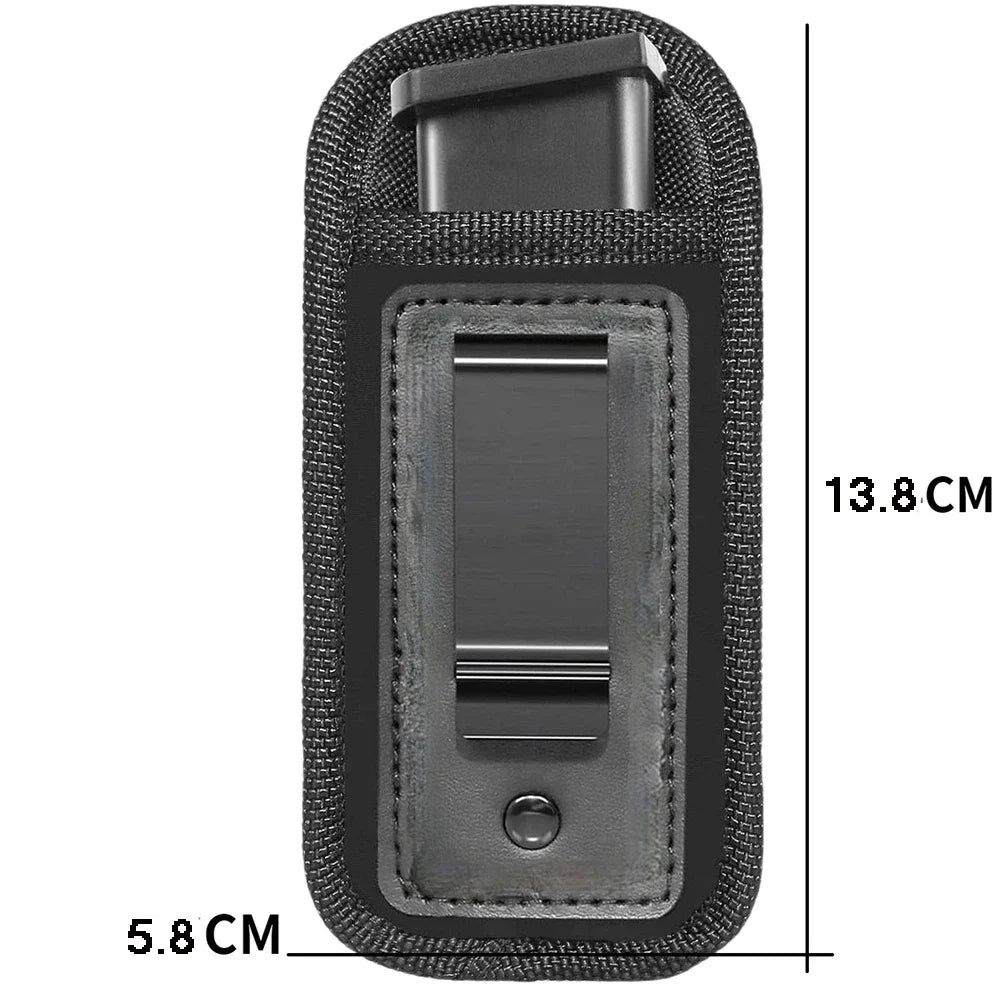 Single/Double Concealed Magazine Pouch – IWB Mag Holster for 9mm/.40/.45/.380/.357, Outdoor Waist Carry Case for Knife & Flashlight