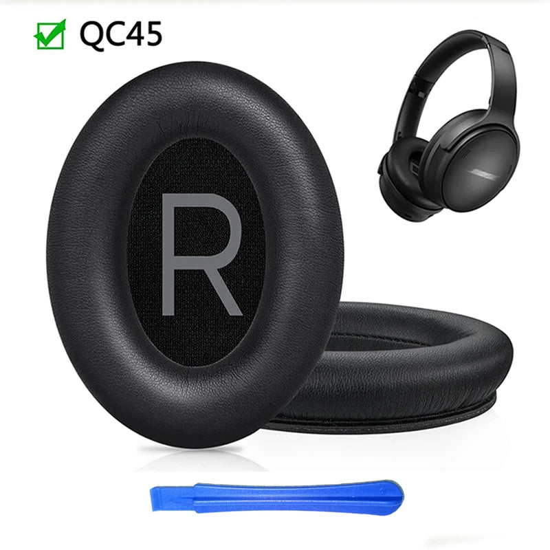 KUTOU Replacement Ear Pads for Bose QC45 – Soft Protein Leather Cushions for QuietComfort 45