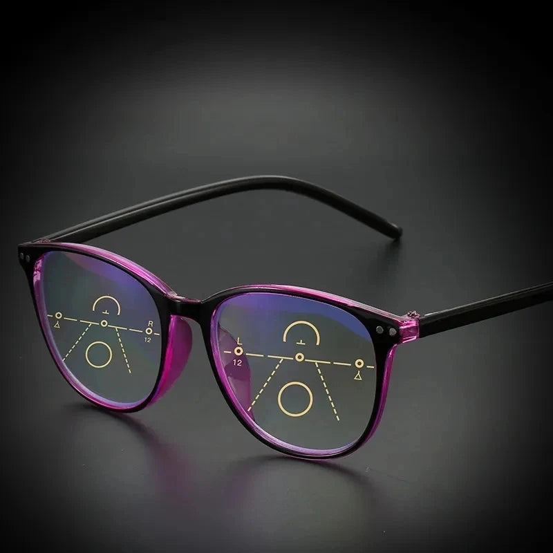 3-in-1 Progressive Multifocal Reading Glasses for Women – Easy Focus Eyeglasses for Near & Far Vision +1.0 to +4.0