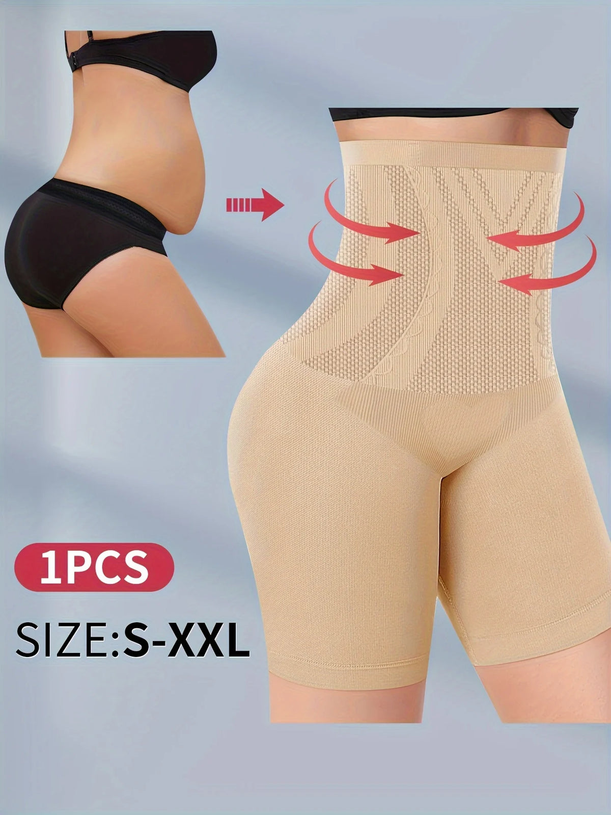 Women's High-Waist Seamless Panties - Tummy-Contouring Comfortable Full-Coverage Underwear