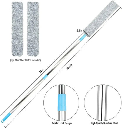 Adjustable Microfiber Long Handle Retractable Ceiling Dust Cleaner – Gap Brush Wand Mop with Extension Pole