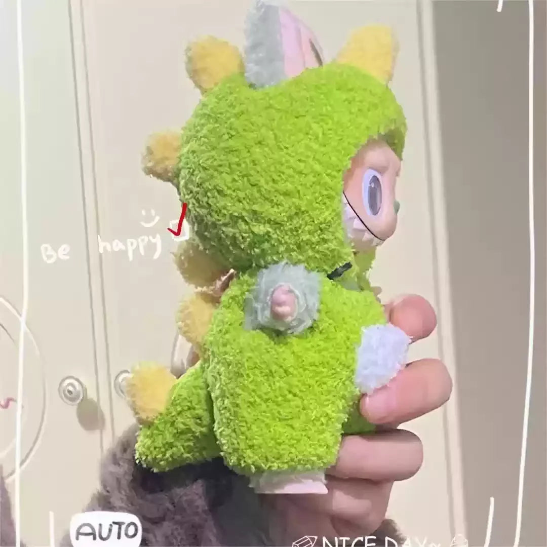 Labubu 17cm Heartbeat Macaron Monkey Toy – Stand-Up Dress-Up Jacket & Pants Suit