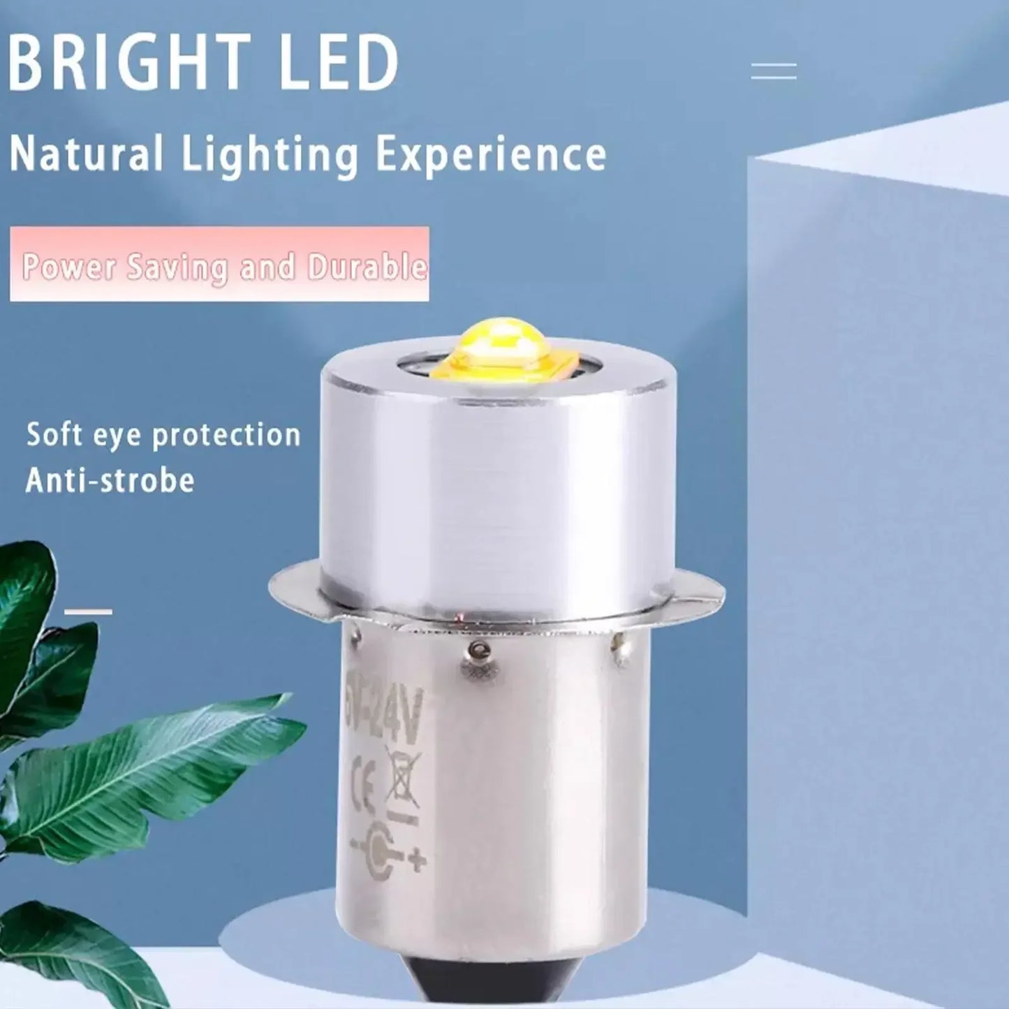 P13.5S E10 BA9S LED Upgrade Bulb - 6500K White Replacement Light for Maglite Flashlights & Torches