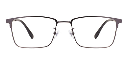 Comfortable Rectangular Men’s Business Glasses – Full Rim Browline Metal Frame for Optical Prescription Lenses