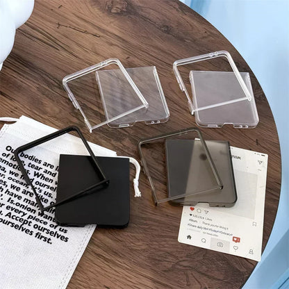 Transparent Sanding Phone Case – Shockproof Protective Shell for Samsung Galaxy Z Flip 3/4/5/6/7 5G