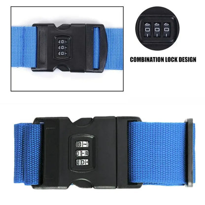 Adjustable Anti-Theft Luggage Strap — Password Lock Baggage Belt for Suitcase & Travel Bags